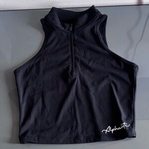 Alphalete Women's Black Half Zip Tank Top